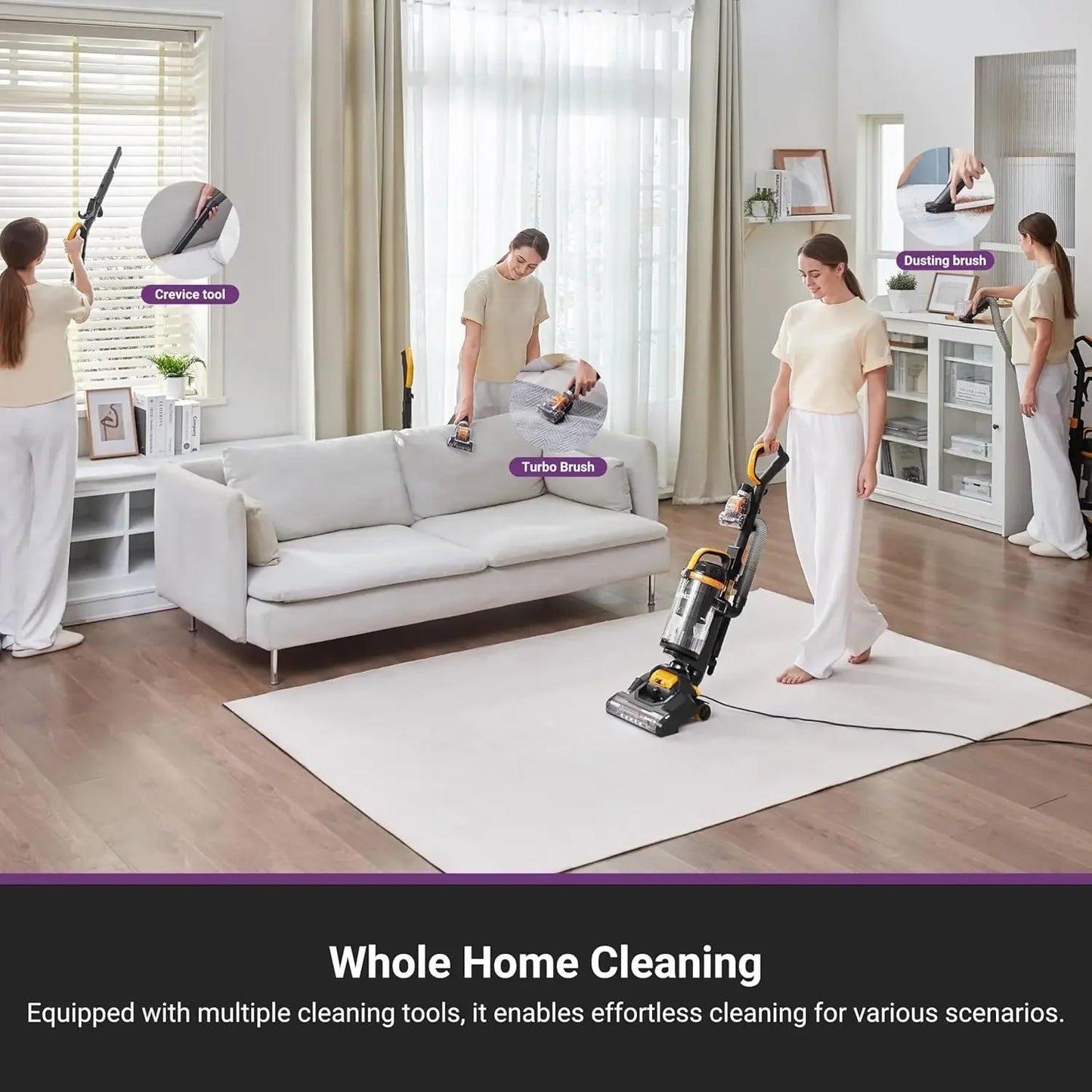Powerful Upright Vacuum Cleaner for Home Pet Hair, Lightweight for Carpet and Hard Floor with Pet Tool Peaceful Pleasures Health and Wellness