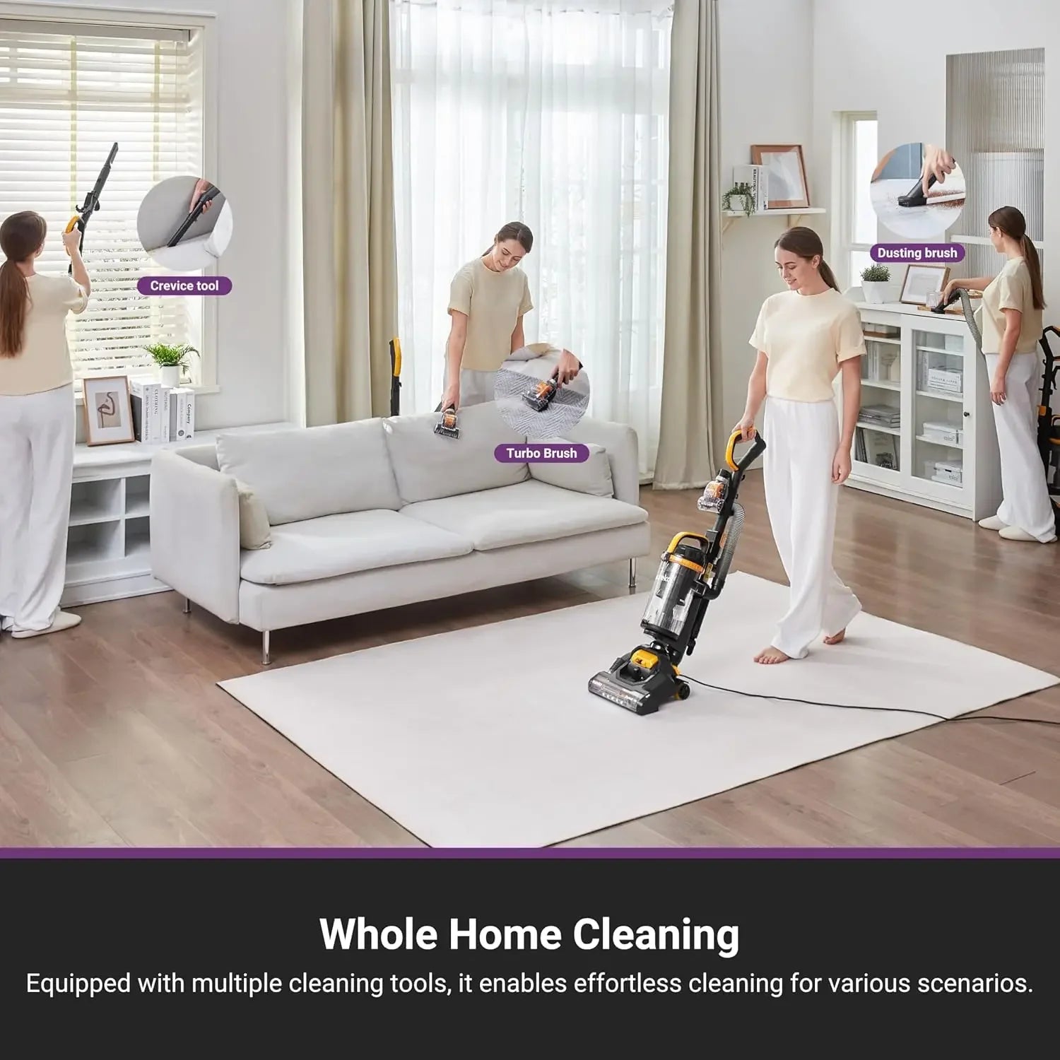 Powerful Upright Vacuum Cleaner for Home Pet Hair, Lightweight for Carpet and Hard Floor with Pet Tool Peaceful Pleasures Health and Wellness