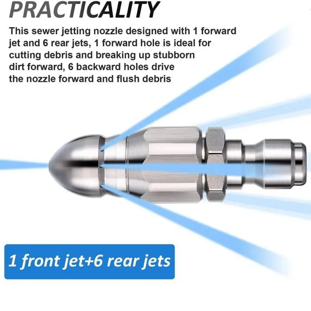 Sewer Jetter Nozzle Kit – 1/4" Quick Connect, 5000 PSI Rated
