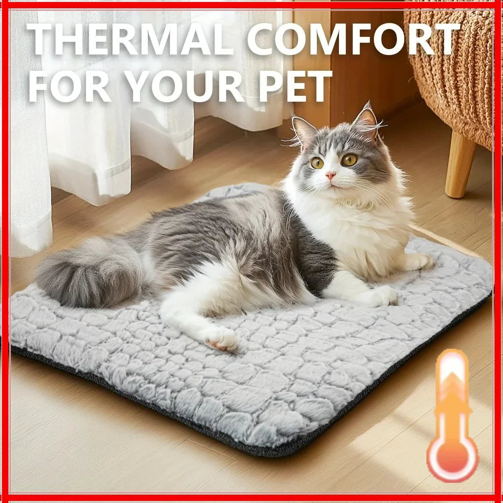 Self-Warming Cat & Dog Heating Pad – Anti-Slip Plush Pet Bed