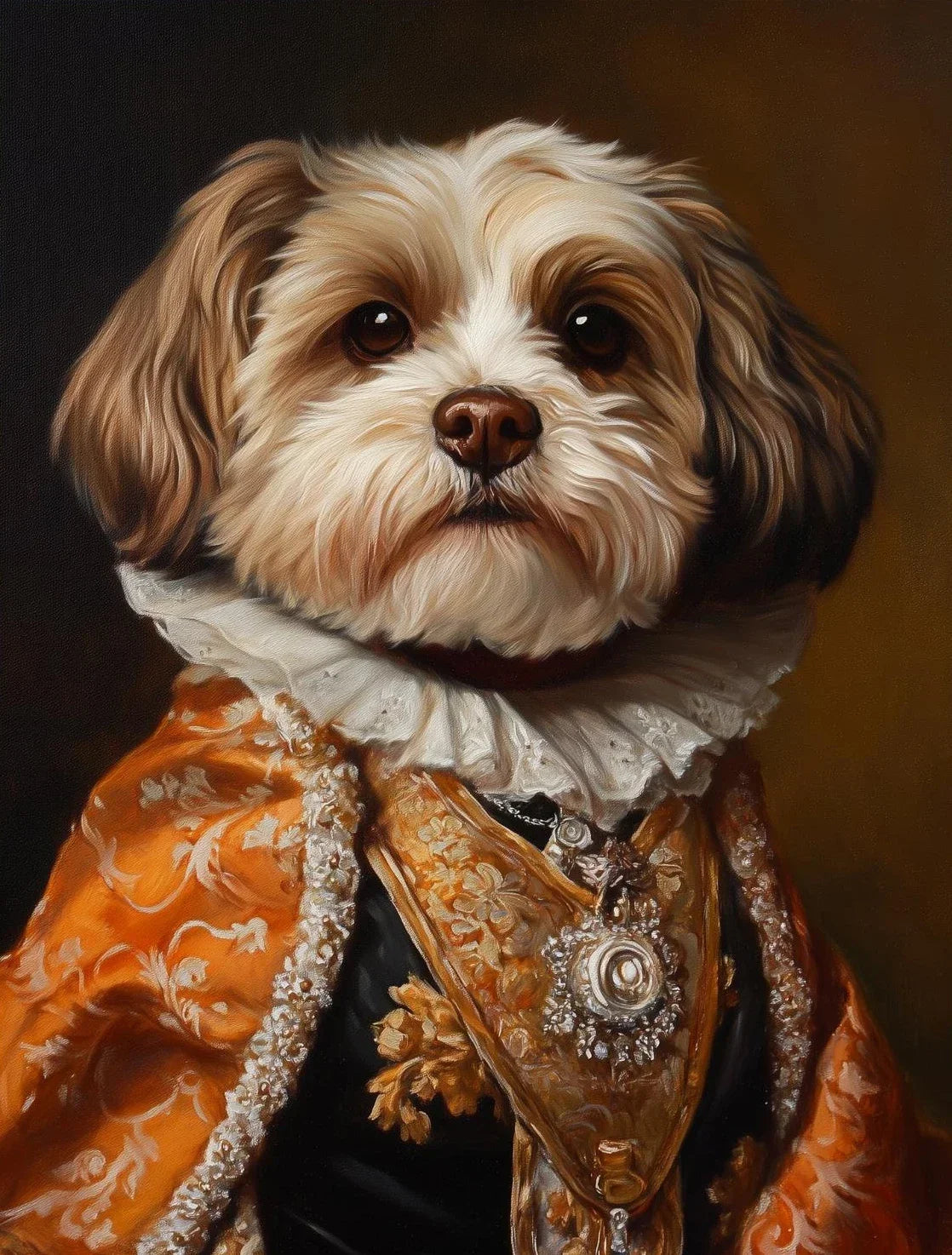 Funny Renaissance Labrador Dog Canvas Wall Art | Royal Pet Portrait