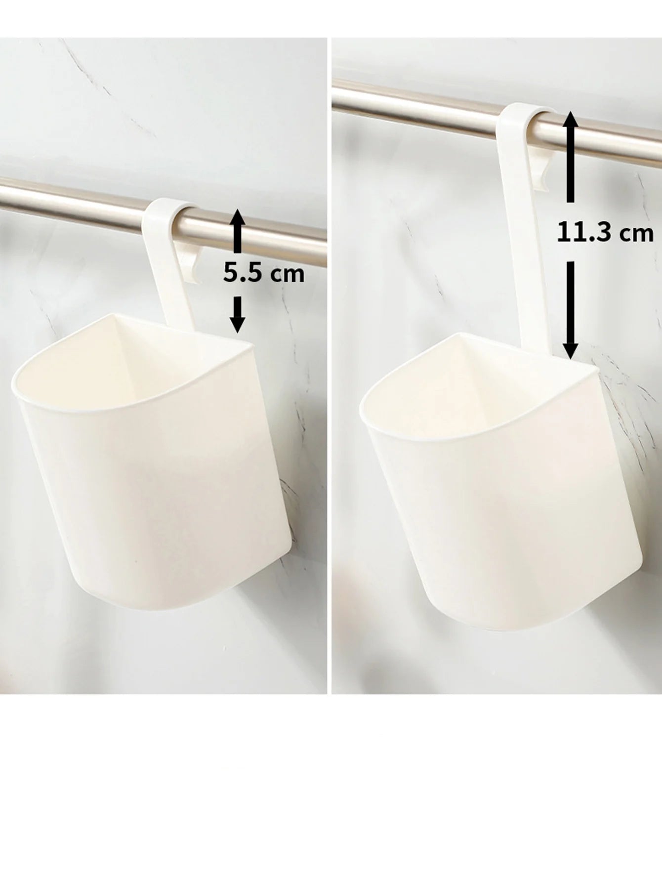 1Pcs Japanese Style Hanging Rod Adjustable Drainage Small Hanging Basket Kitchen Bathroom Hanging Storage Basket Storage Rack Peaceful Pleasures Health and Wellness