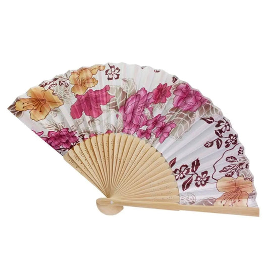 Colorful Bamboo Folding Fan – Wedding Gift & Photo Prop Decorative Folding Fan Oasis Select