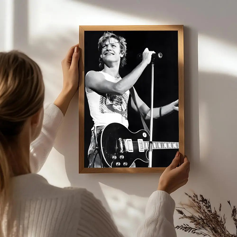 Singer B-Bryan Adams Poster HD Self Adhesive Waterproof Wall Art Ideal for Home Office Dorm Bedroom Great Gift Peaceful Pleasures Health and Wellness White5 30X40cmNoframe