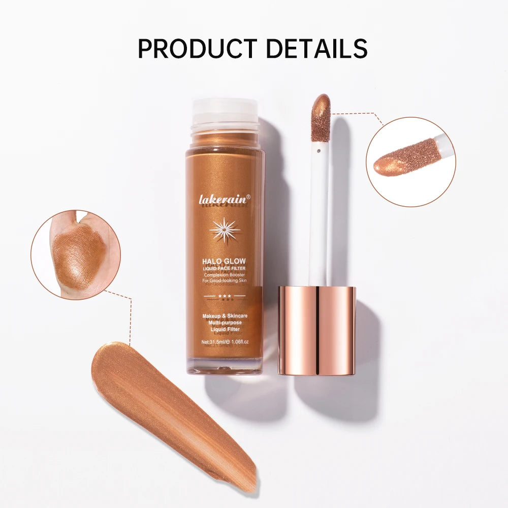 Halo Glow Liquid Face Filter Complexion Booster For A Glowing Liquid Highlighter Face Bronzer Glow Body Face Contour Shimmer Mak Peaceful Pleasures Health and Wellness