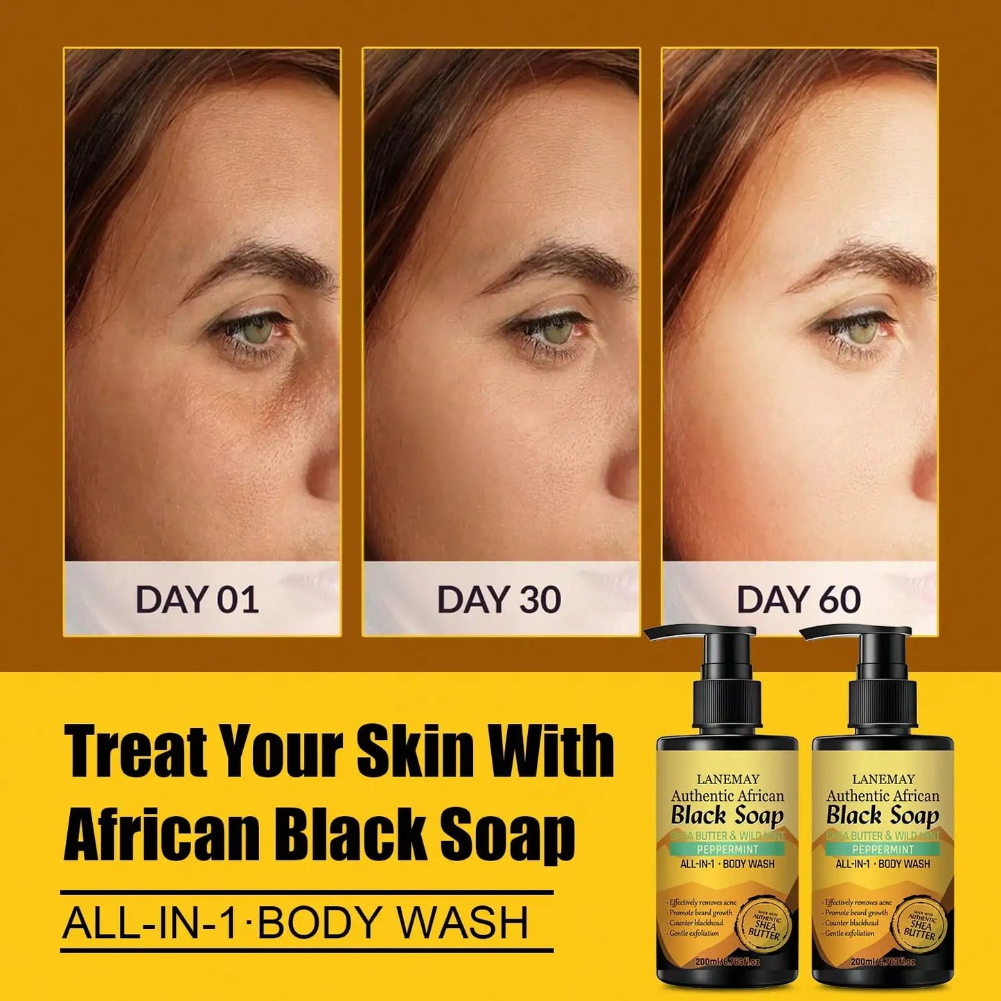 African Black Soap Body Wash – Cleanse, Balance & Brighten