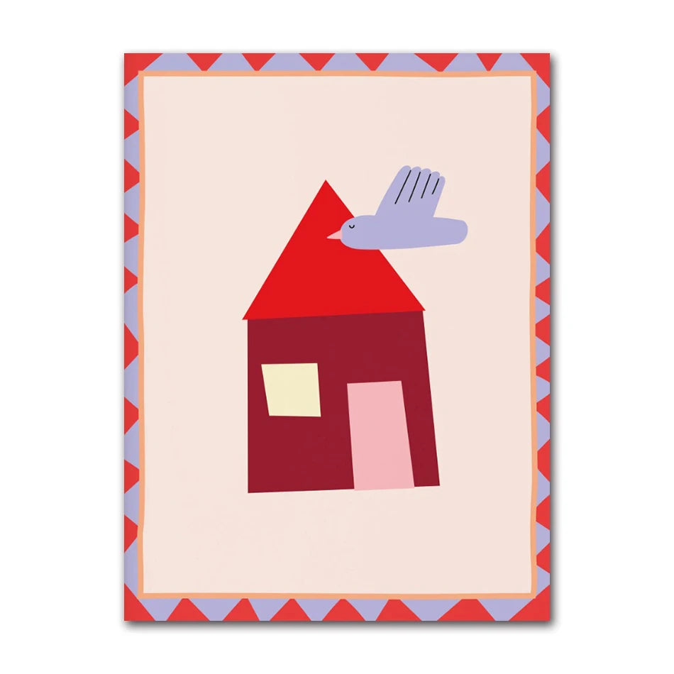 Cute Animals Canvas Print – Kids Nursery Wall Art Poster