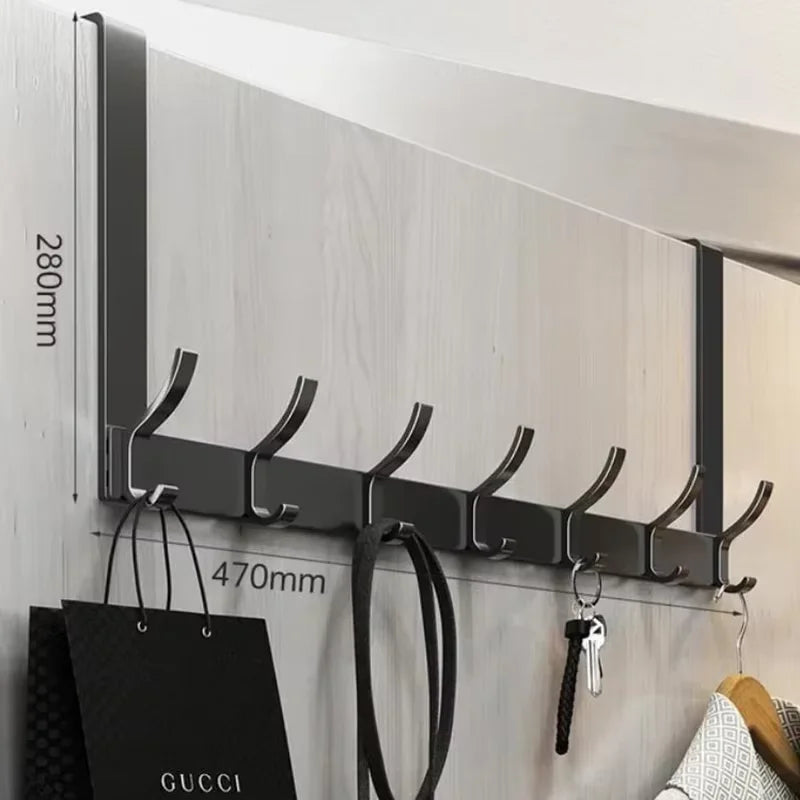 Over-the-Door Hook Rack – 7 Hooks, Coat Hat & Towel Hanger