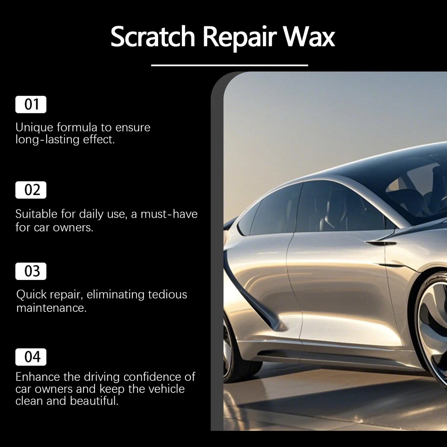 Homonth Car Scratch Repair Wax Kit – Polish, Buff & UV Protection