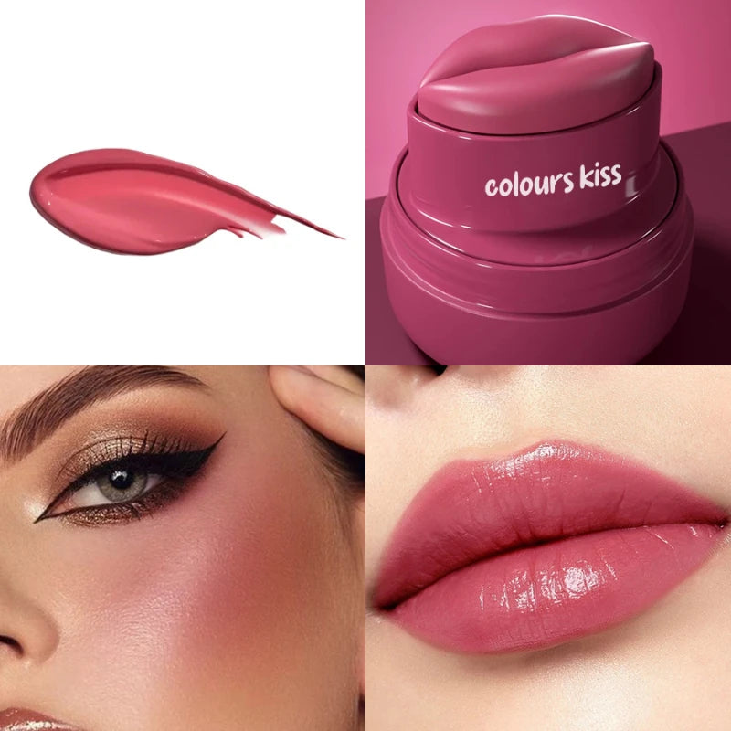 Multicolor Lip Cheek Tint Balm 2-in-1 Cheek Dual Purpose Lipstick Cute Round Jar Long Lasting Natural Moisturize Makeup Lipstick Peaceful Pleasures Health and Wellness 06