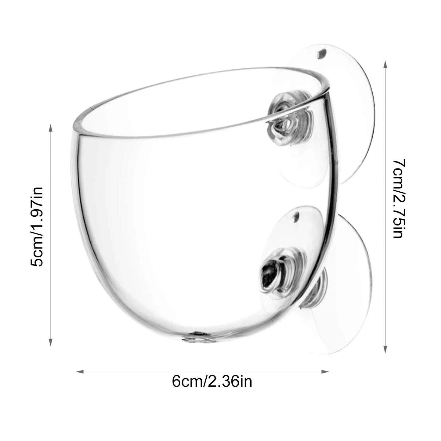 Aquarium Glass Plant Pot with Suction Cups | Fish Tank Planter