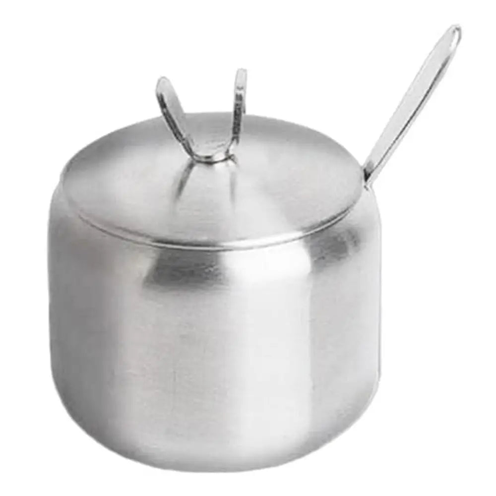 Stainless Steel Sugar Bowl with Lid & Spoon | Gold & Silver