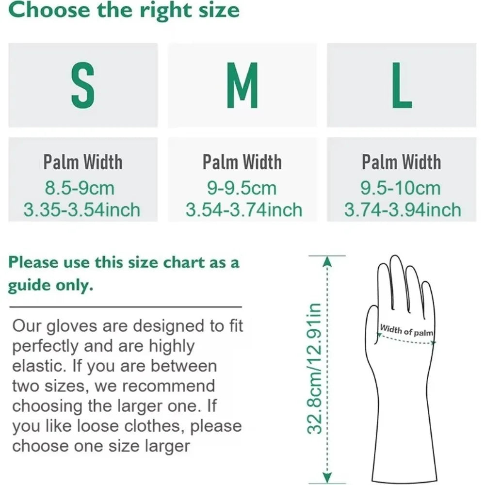 Reusable Latex Dishwashing Gloves – Non-Slip Waterproof Rubber