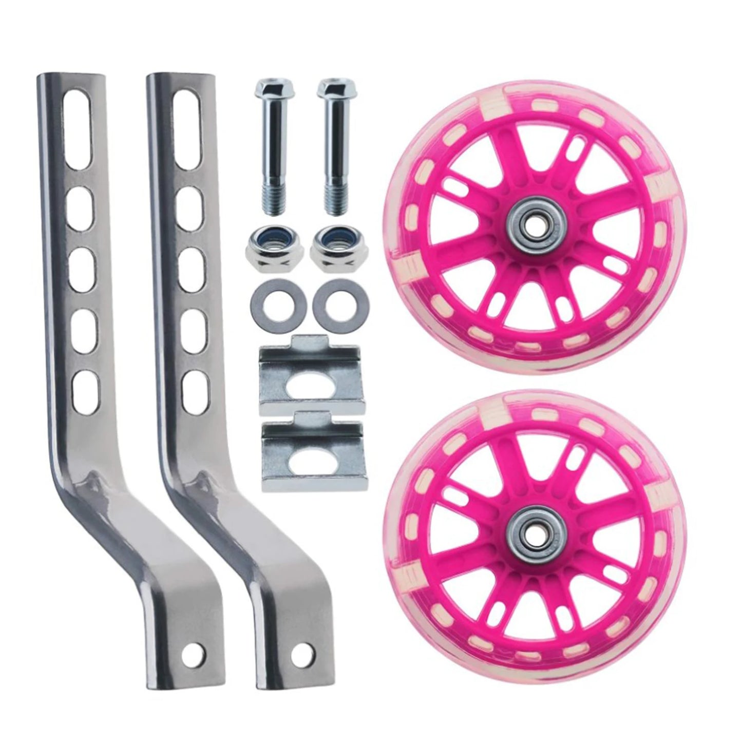 Stronger Bike Stabilizer Mounting Kit Silent Balance Flash Bicycle Assist Wheel for Children Folding Bikes Peaceful Pleasures Health and Wellness Pink