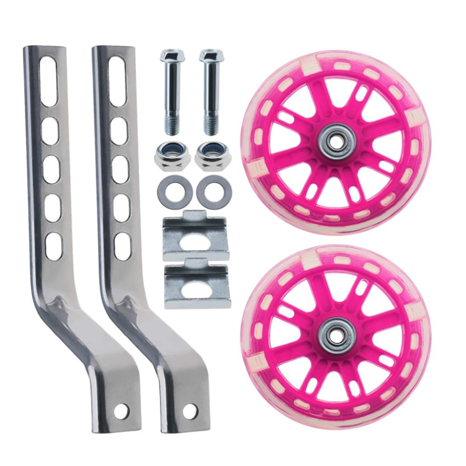 Stronger Bike Stabilizer Mounting Kit Silent Balance Flash Bicycle Assist Wheel for Children Folding Bikes Peaceful Pleasures Health and Wellness Pink