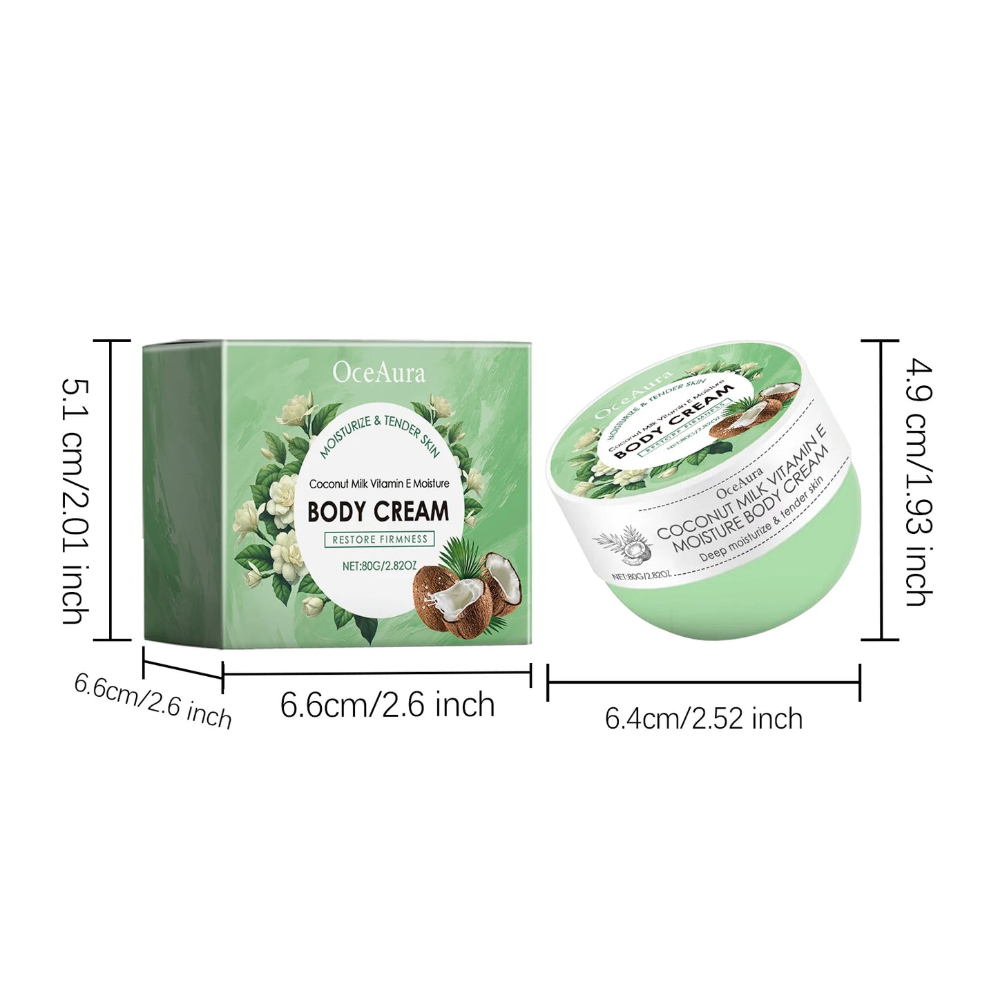 OCEAURA Vitamin C Body Cream – Deep Moisturizing, Anti-Chapping