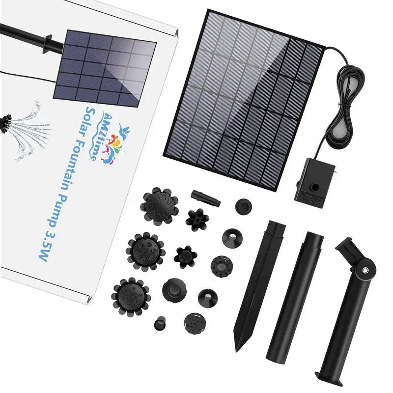 AISITIN 3.5W Solar Fountain Pump – 16 Nozzles for Bird Bath