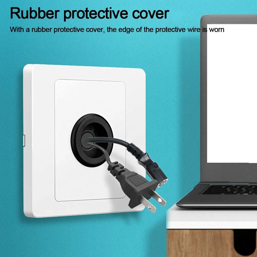 86-Type Wall Blank Panel with Rubber Pad & Cable Outlet Hole
