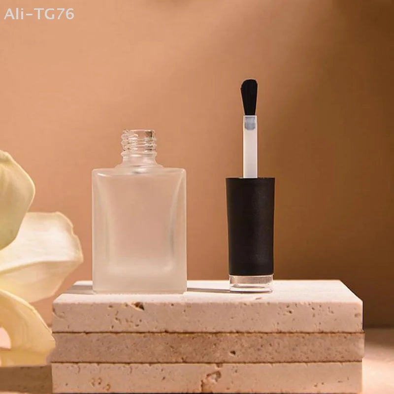 15ml Frosted Glass Nail Polish Bottle with Brush – DIY Nail Art