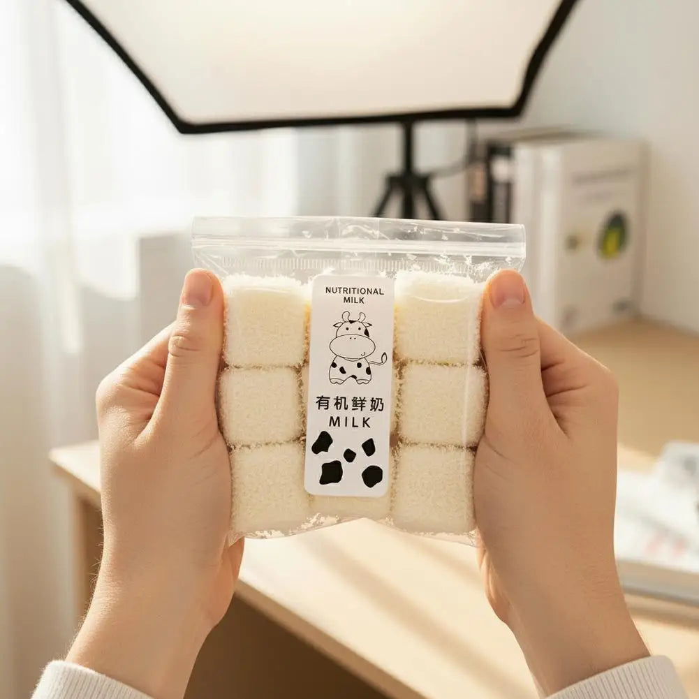 Realistic Coconut Milk Cube Squeeze Toy Satisfying Tactile Experience