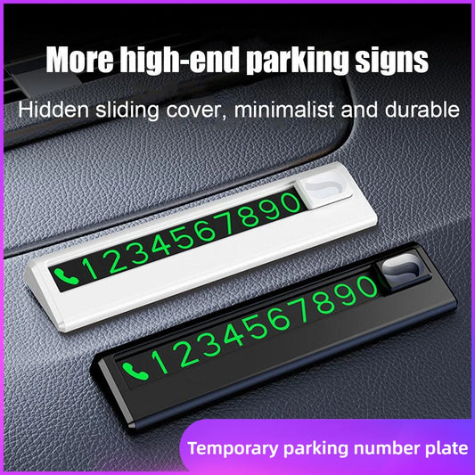 Universal Car Temporary Parking Card Automobile Digital Luminous Phone Number Plate Car Temporary Parking Sign Car Accessories Peaceful Pleasures Health and Wellness