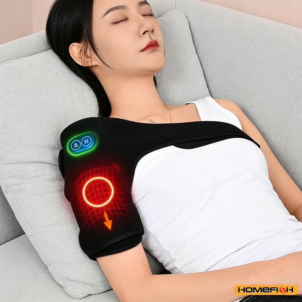 Must Be Plugged In – Smart Heated Shoulder Massage Brace with Graphene Heating & Pulse Vibration for Massage Peaceful Pleasures Health and Wellness