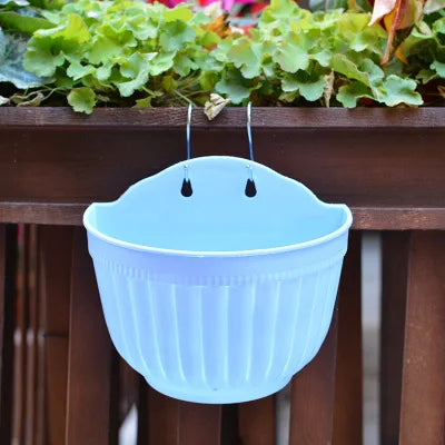 Wall Mounted Plastic Flowerpot Resin Gardening Colored Green