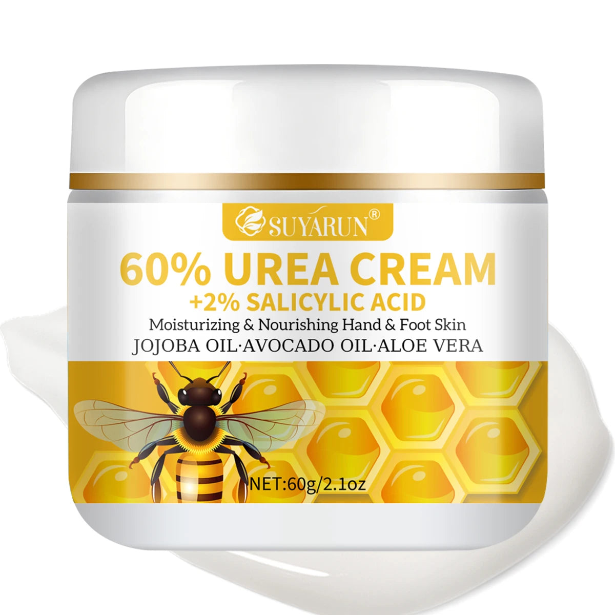 60% Urea & 2% Salicylic Acid Foot Cream for Cracked Heels - Exfoliating, Moisturizing, Hard Skin, Callus & Dead Skin Remover. Peaceful Pleasures Health and Wellness 60g