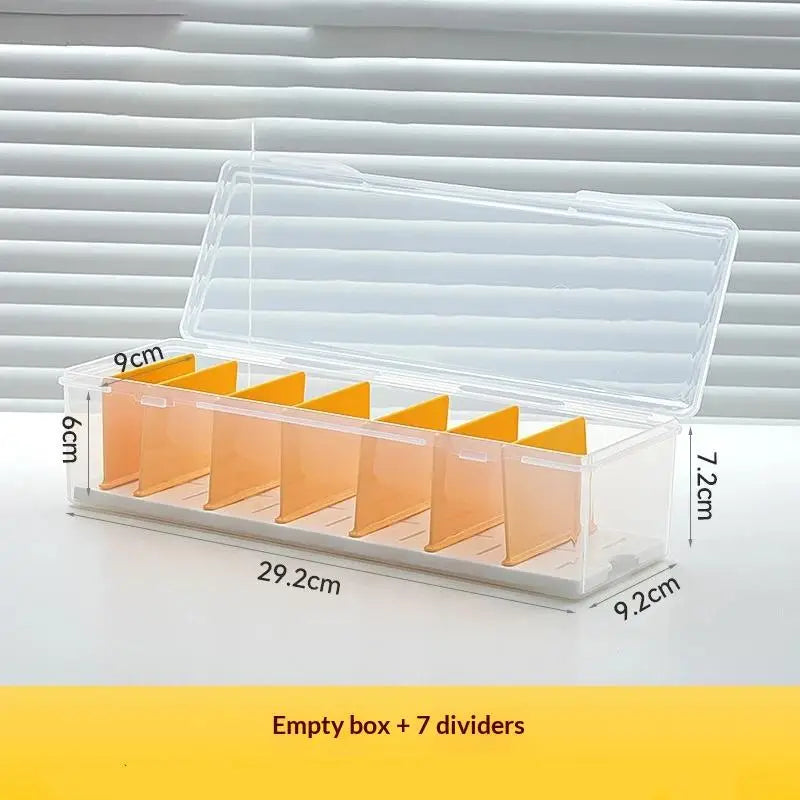 Clear Trading Card Storage Box with Compartments | Large