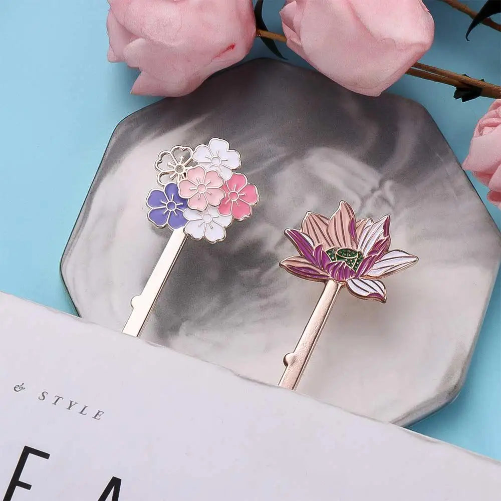 Creative Special Lotus Flower School Supplies Students Page Label Reading Assistant Book Support Bookmarks Peaceful Pleasures Health and Wellness