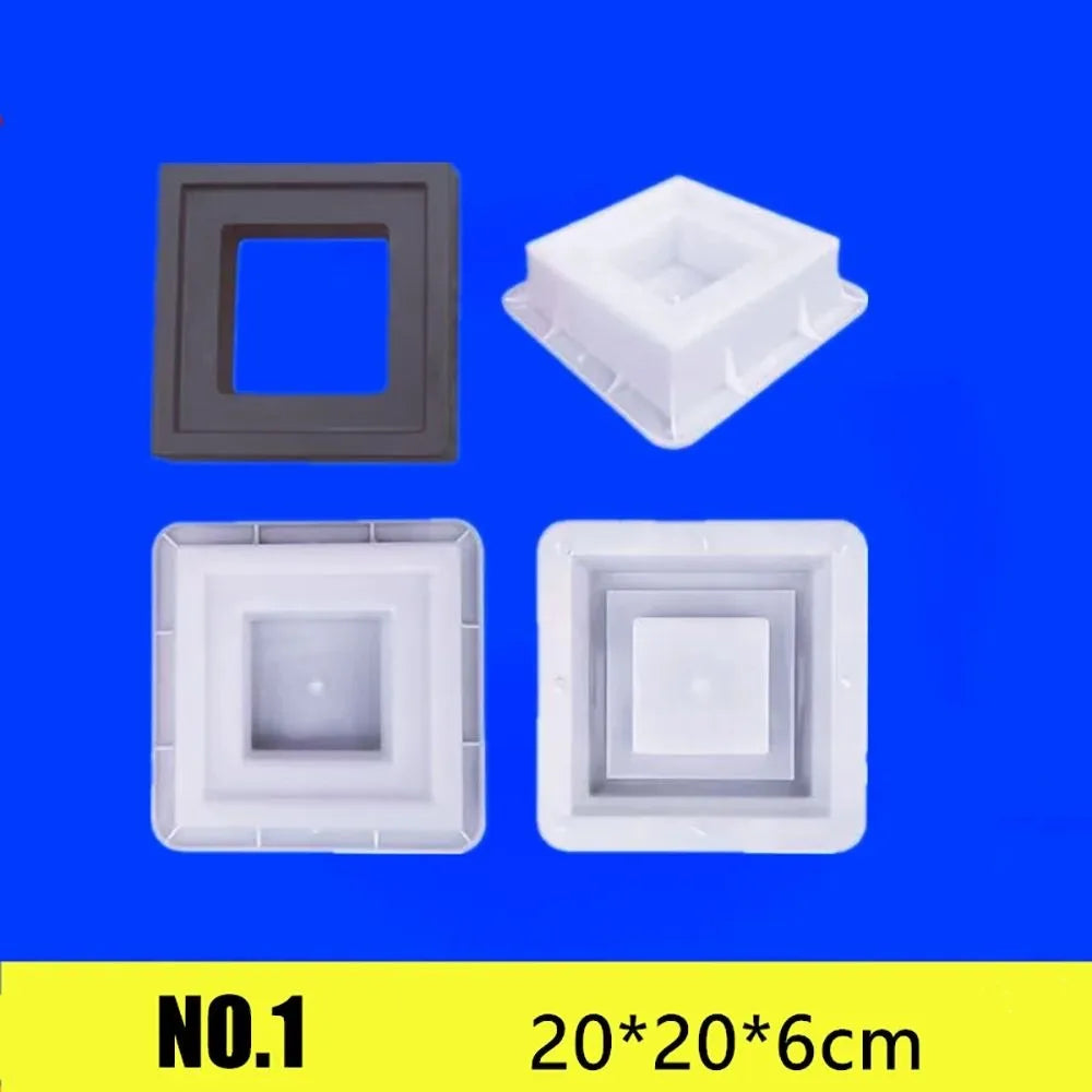 Plastic Square Brick Mold 20x20cm | 3D Antique Cement Garden