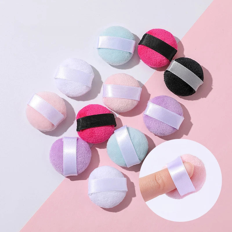 Crystal Velvet Finger Puff Set for Foundation & Eye Shadow 3/4/6Pcs