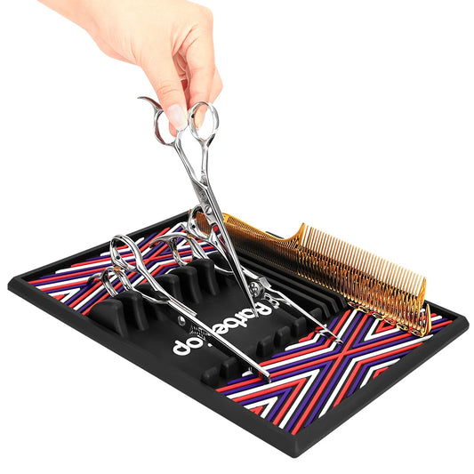 Professional Silicone Barber Tool Desk Mat, Non-Slip High Temperature Resistant Salon Scissors Organizer For Hairdressing Tools Peaceful Pleasures Health and Wellness