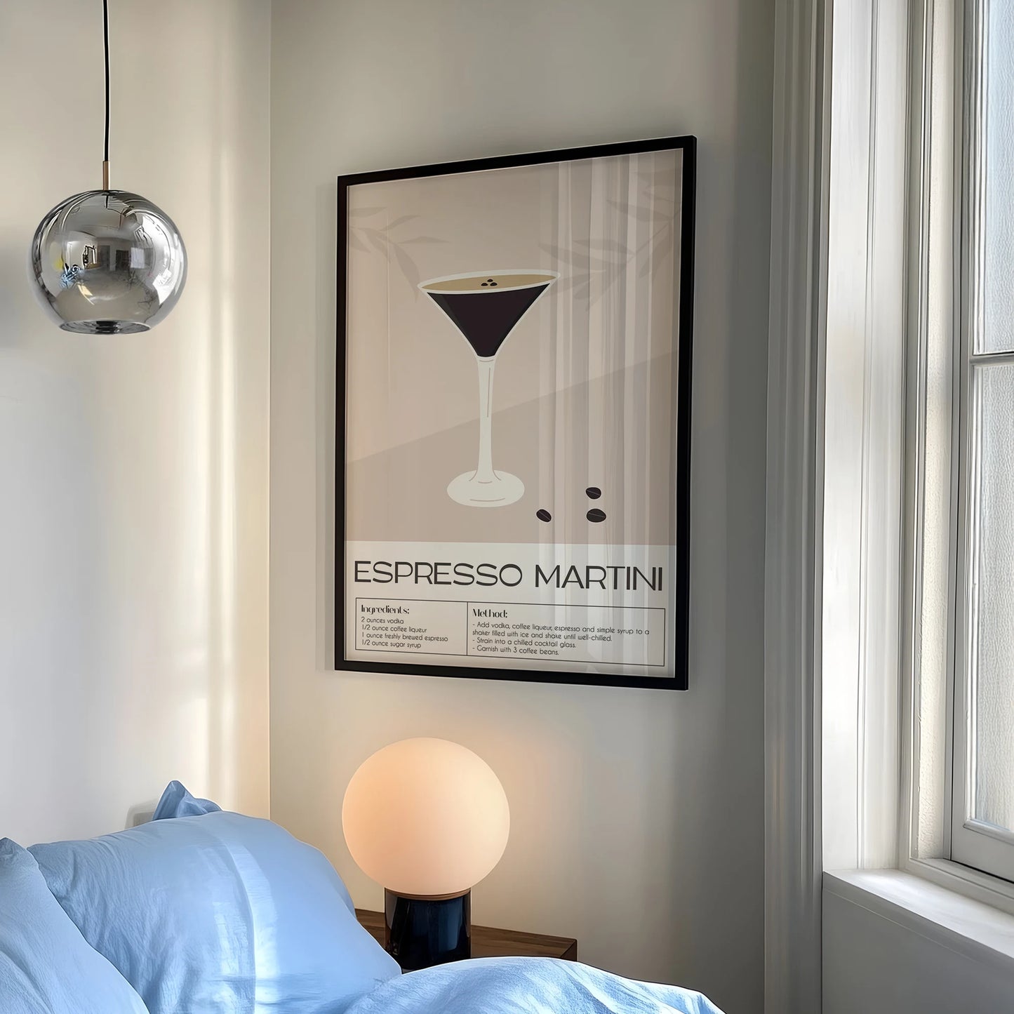 Espresso Martini Canvas Wall Art | Minimalist Cocktail Print