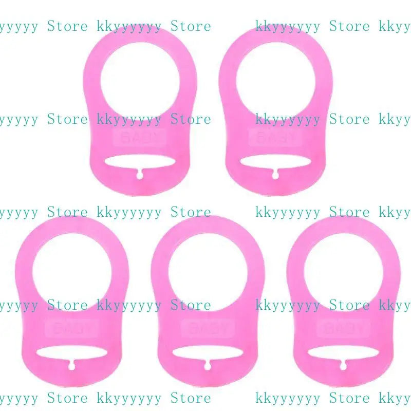Silicone Pacifier Holder Clip Adapter Rings | 5pc Baby Set