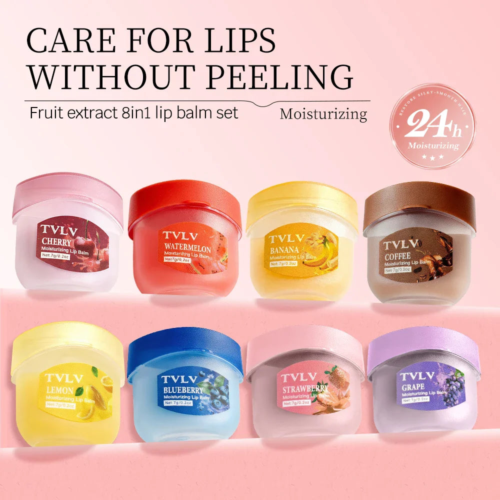 TVLV Fruit Extract Lip Balm Set – 4, 6 & 8-Piece Moisturizing