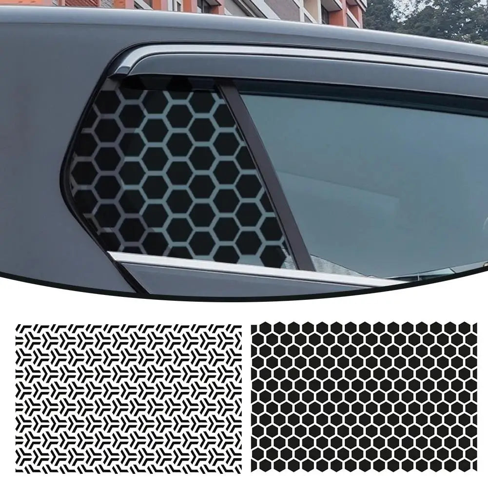 Honeycomb Matte Black Car Window Sticker 75x50cm – Sun Shade Vinyl