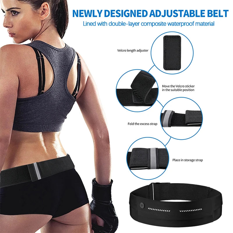 2026 Ultra-Thin Sports Running Waistband Phone Pouch for iPhone 15/14/13/12/11 pro Max AirPods pro 3 Gym Waist Pack Bag Outdoor Peaceful Pleasures Health and Wellness