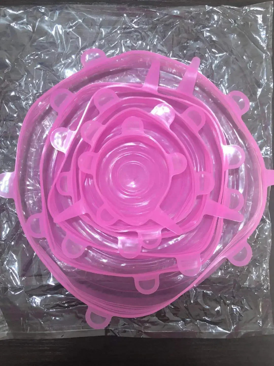 Food Cover For Kitchen Accessory Reusable Sealed Lid Package Silicone Adjustable Elastic Silicone Caps Fresh-keeping Home Garden Peaceful Pleasures Health and Wellness Pink 6Pcs 9.5cm