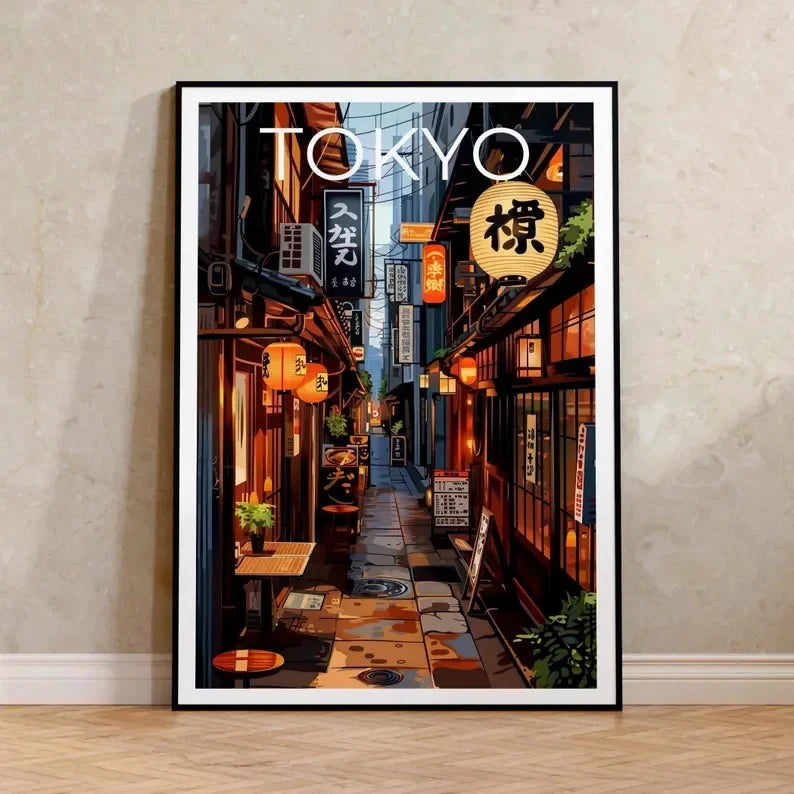 Japanese Anime Tokyo Teahouse Canvas Poster | Ghibli Wall Art Canvas Wall Art Peaceful Pleasures Health and Wellness CJ57303 50x70cm