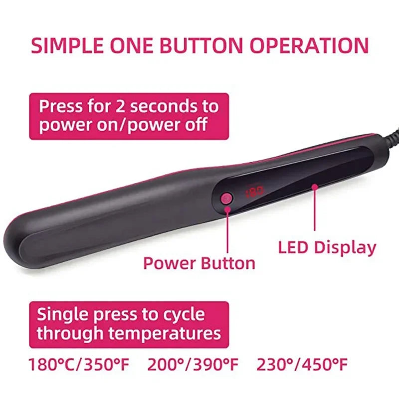 Professional Hair Straightener Brush Anti-Scald Feature Fast Heating Flat Iron Hot Comb Straightening Brush Hair Styler For Men Peaceful Pleasures Health and Wellness