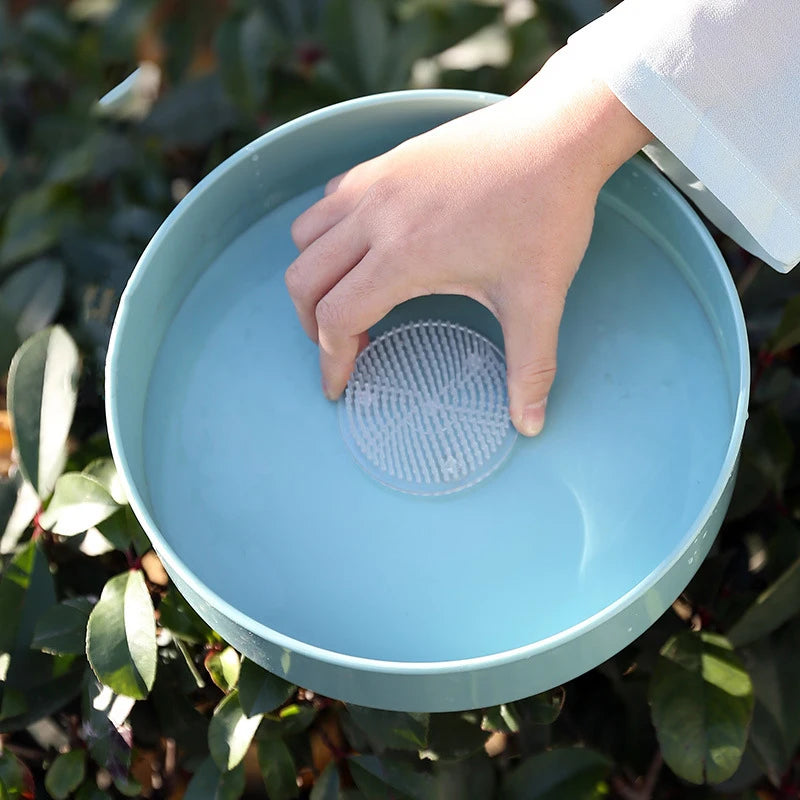 Round Ikebana Kenzan Flower Frog Suction Cup Plastic Arranging Tool Art Fixed Rubber Base Holder Floral Decor Pot Vase Peaceful Pleasures Health and Wellness