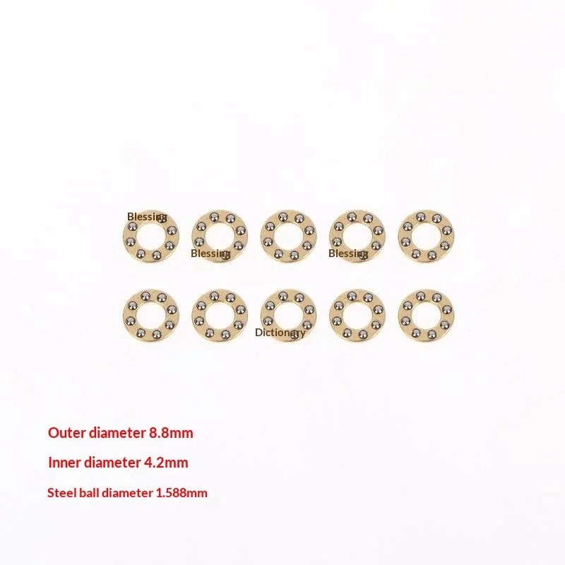 New 10Pcs Mini Plane Axial Bearing Ceramic Steel Ball Thrust Copper Support Folding Knife Opening Closing Accessories Peaceful Pleasures Health and Wellness 8.8x4.2x1.588mm