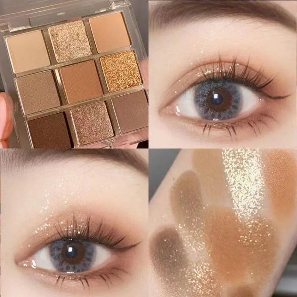 JADED 9-Color Eyeshadow Palette – Matte, Shimmer & Glitter