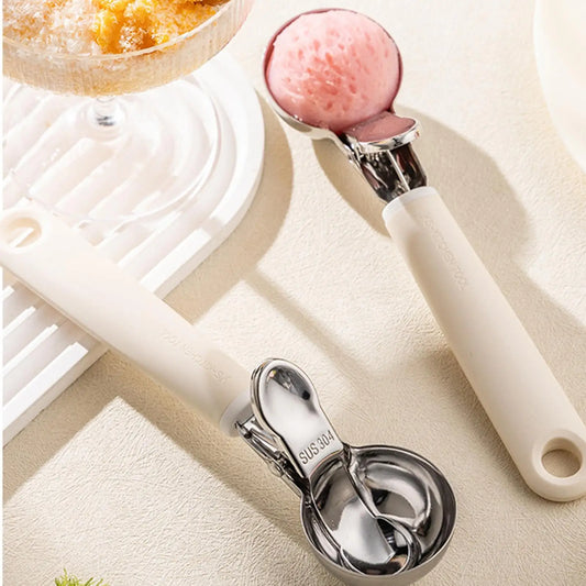 Ergonomic Trigger Ice Cream Scoop | Stainless Steel Anti-Slip Ice Cream Scoop Peaceful Pleasures Health and Wellness