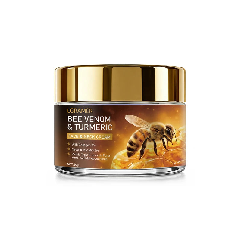 Bee Venom Facial Neck Lifting Cream Firms and Lifts Loose Skin, Smoothes Skin | Alcohol-Free, Containing Hyaluronic Acid,30g/60g Peaceful Pleasures Health and Wellness 30g
