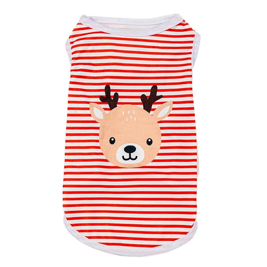 Cute Summer Puppy Sleeveless Vest Cartoon Soft Small Dogs Pullovers Casual Breathable Kitten T-shirts for Small Medium Dog Peaceful Pleasures Health and Wellness Red S
