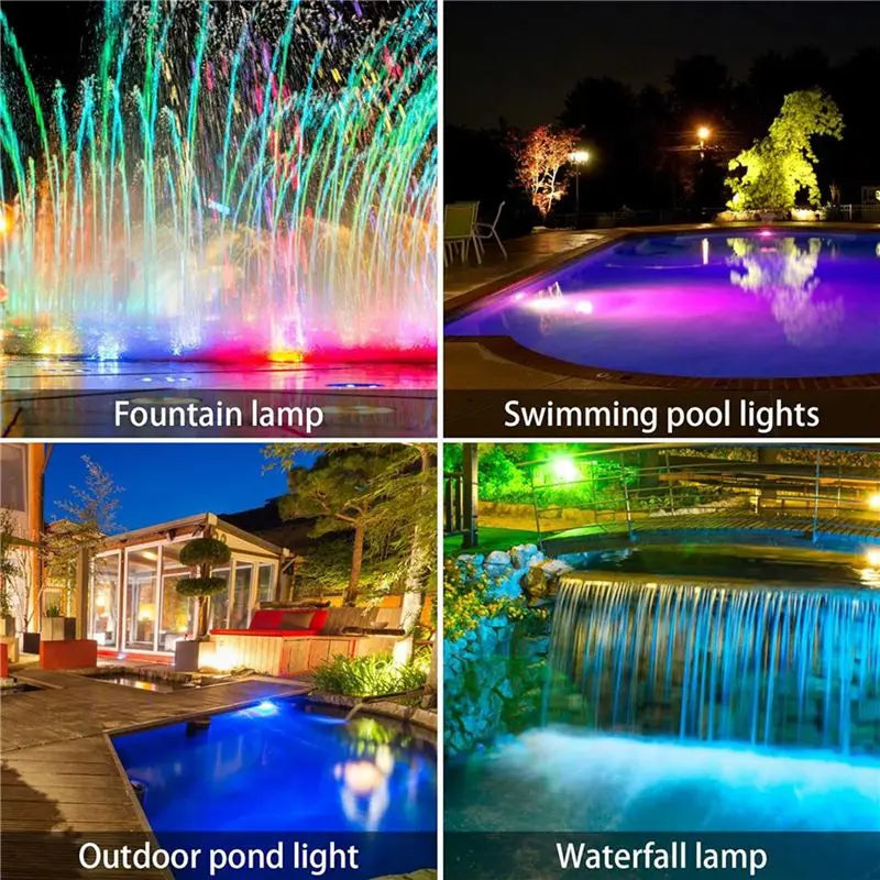 A36T-2X Solar Pond Spotlights, LED Solar Underwater Lights With Dual Head Waterproof Submarine Landscape Spotlight Lighting C Peaceful Pleasures Health and Wellness