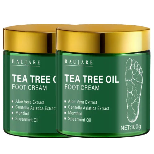Tea Tree Oil Foot Cream – Aloe, Menthol & Hyaluronic Acid