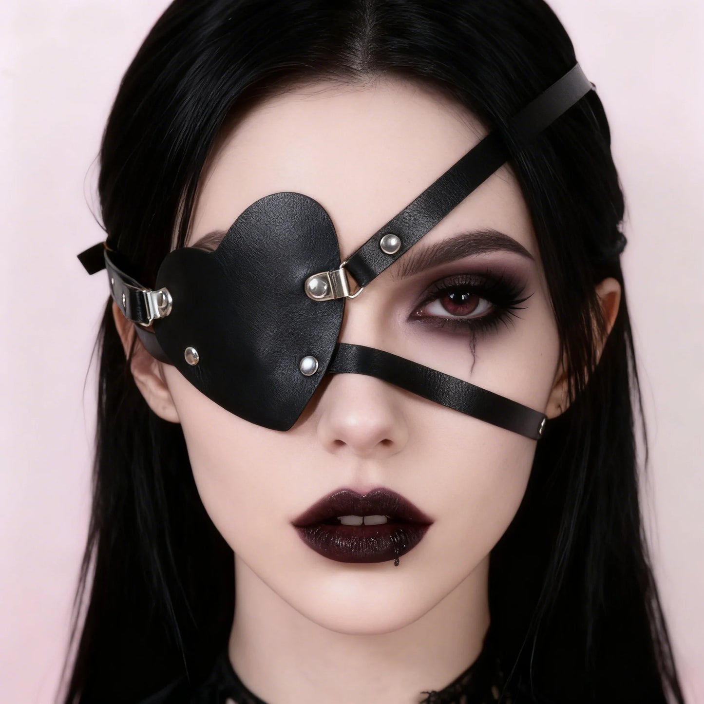 Women Sexy Mask Blindfold Cosplay PU Leather Adjustable Masquerade
